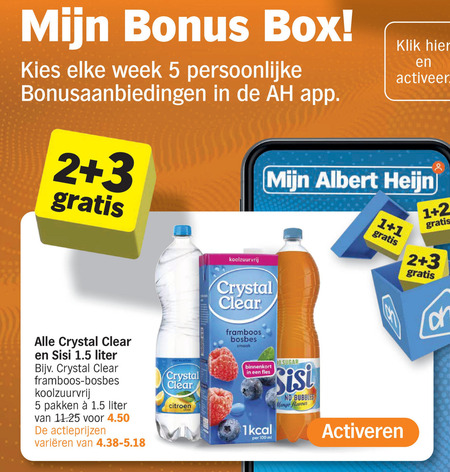 Crystal Clear   fruitdrank folder aanbieding bij  Albert Heijn - details