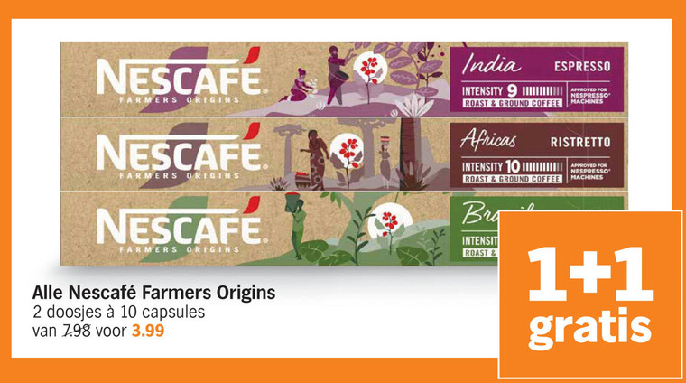 Nescafe   koffiecups folder aanbieding bij  Albert Heijn - details