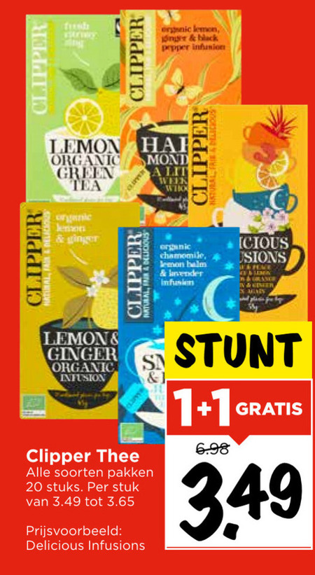 Clipper   thee folder aanbieding bij  Vomar - details