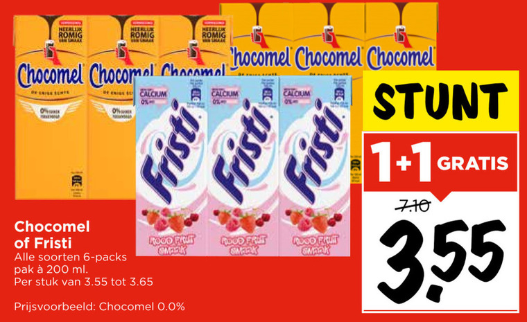 Fristi   drinkyoghurt, chocolademelk folder aanbieding bij  Vomar - details