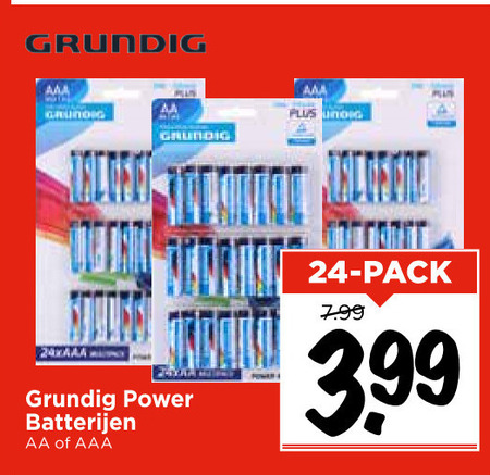 Grundig   batterij folder aanbieding bij  Vomar - details