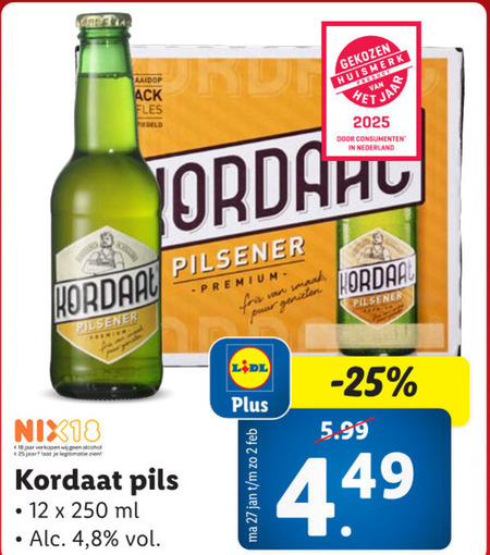 Kordaat   flesje bier folder aanbieding bij  Lidl - details