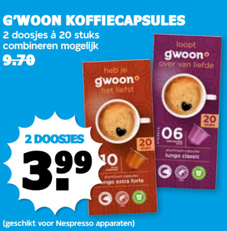 Gwoon   koffiecups folder aanbieding bij  Boons&nbsp;Markt - details