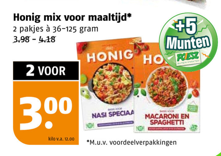 Honig   maaltijdmix folder aanbieding bij  Poiesz - details