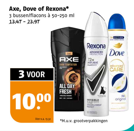 Axe   deodorant, douchegel folder aanbieding bij  Poiesz - details