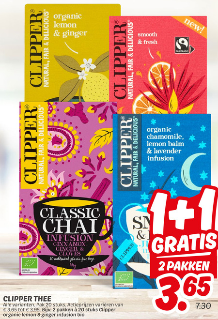 Clipper   thee folder aanbieding bij  Dekamarkt - details