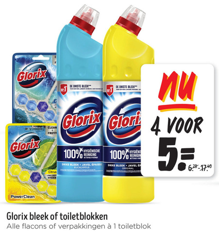 Glorix   toiletblok, bleekmiddel folder aanbieding bij  Jumbo - details