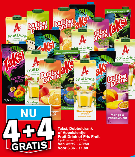 Dubbelfrisss   fruitdrank folder aanbieding bij  Hoogvliet - details