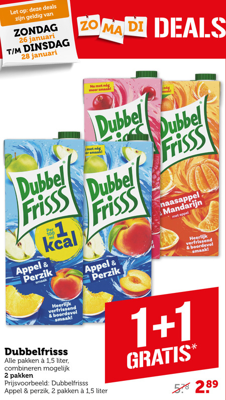 Dubbelfrisss   fruitdrank folder aanbieding bij  Coop - details