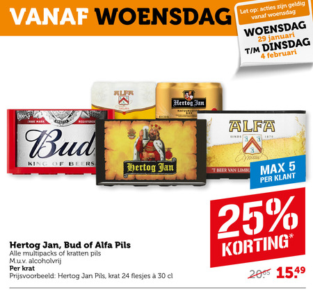 Hertog Jan   krat bier, blikje bier folder aanbieding bij  Coop - details