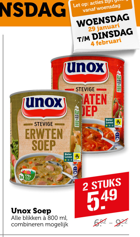 Unox   soep folder aanbieding bij  Coop - details