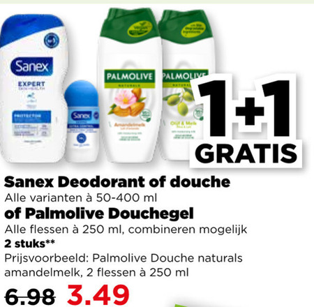 Sanex   deodorant, douchegel folder aanbieding bij  Plus - details