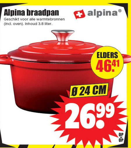Alpina   braadpan folder aanbieding bij  Dirk - details