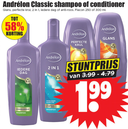 Andrelon   conditioner, shampoo folder aanbieding bij  Dirk - details