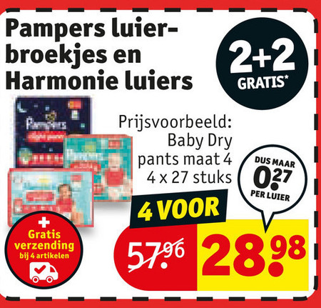 Pampers   luierbroekjes, luiers folder aanbieding bij  Kruidvat - details