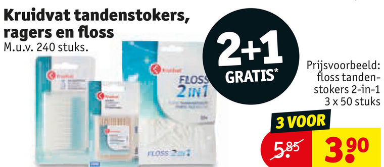 Kruidvat Huismerk   flosdraad, tandenstokers folder aanbieding bij  Kruidvat - details