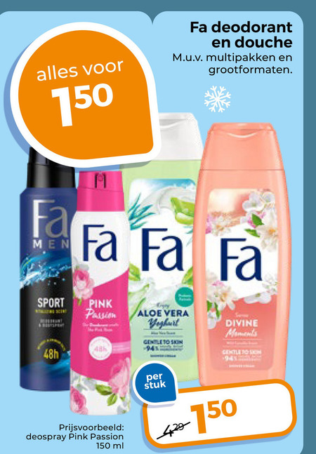 Fa   douchegel, deodorant folder aanbieding bij  Trekpleister - details