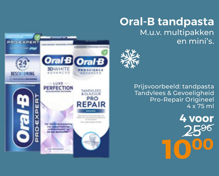 Oral-B   tandpasta folder aanbieding bij  Trekpleister - details