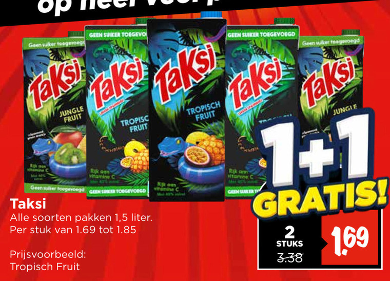 Taksi   fruitdrank folder aanbieding bij  Vomar - details