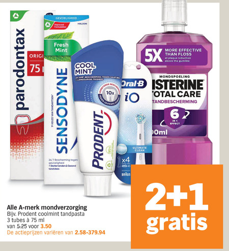 Alle merken   tandenborstel, tandpasta folder aanbieding bij  Albert&nbsp;Heijn - details