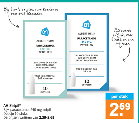 Albert Heijn Huismerk   pijnremmer, paracetamol folder aanbieding bij  Albert Heijn - details