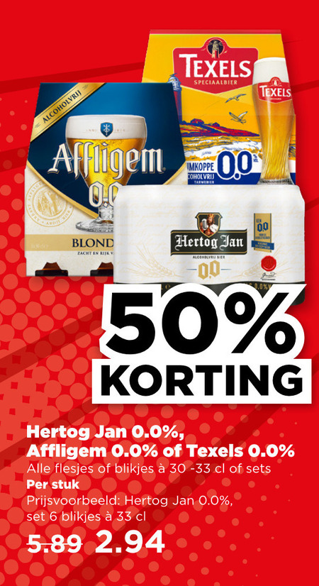 Affligem   alcoholvrij bier folder aanbieding bij  Plus - details