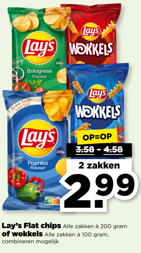 Lays   zoutje, chips folder aanbieding bij  Plus - details
