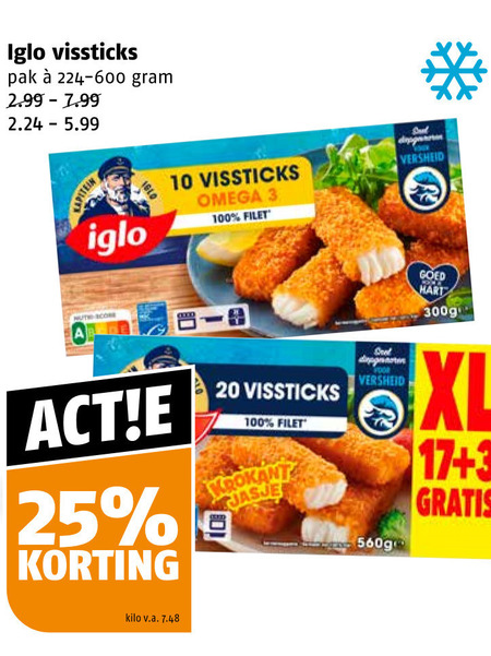 Iglo   vissticks folder aanbieding bij  Poiesz - details