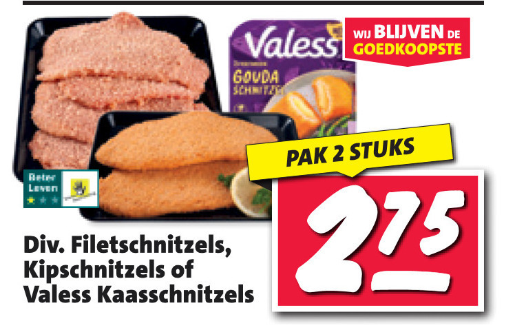 Valess   kipschnitzel, kaasschnitzel folder aanbieding bij  Nettorama - details