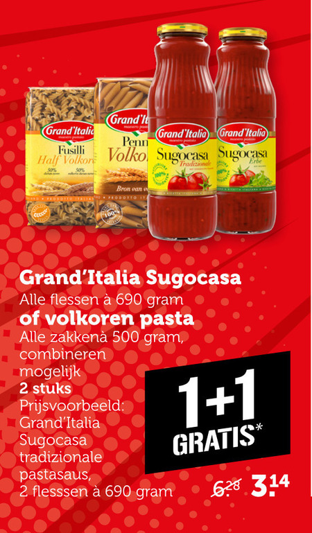 Grand Italia   pastasaus, pasta folder aanbieding bij  Coop - details