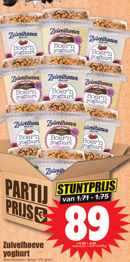 Zuivelhoeve   vruchtenyoghurt folder aanbieding bij  Dirk - details