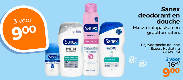 Sanex   deodorant, douchegel folder aanbieding bij  Trekpleister - details