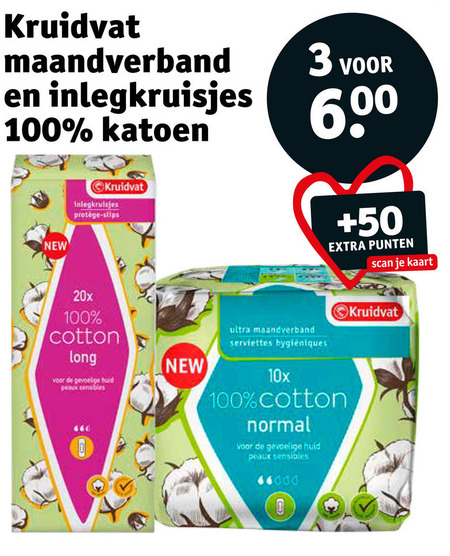 Kruidvat Huismerk   inlegkruisjes, maandverband folder aanbieding bij  Kruidvat - details