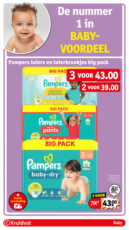 Pampers   luierbroekjes, luiers folder aanbieding bij  Kruidvat - details