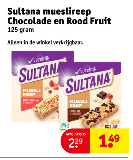 Sultana   mueslireep folder aanbieding bij  Kruidvat - details