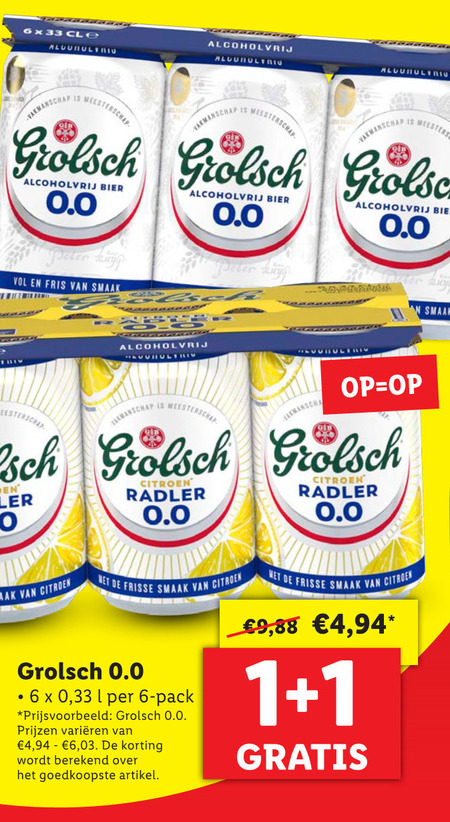 Grolsch   alcoholvrij bier folder aanbieding bij  Lidl - details