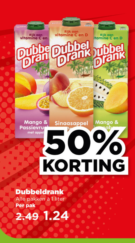Dubbeldrank   fruitdrank folder aanbieding bij  Plus - details
