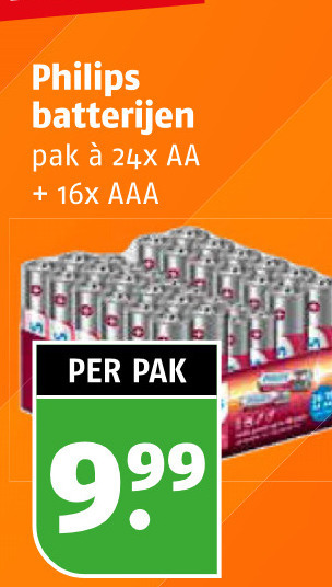 Philips   batterij folder aanbieding bij  Poiesz - details