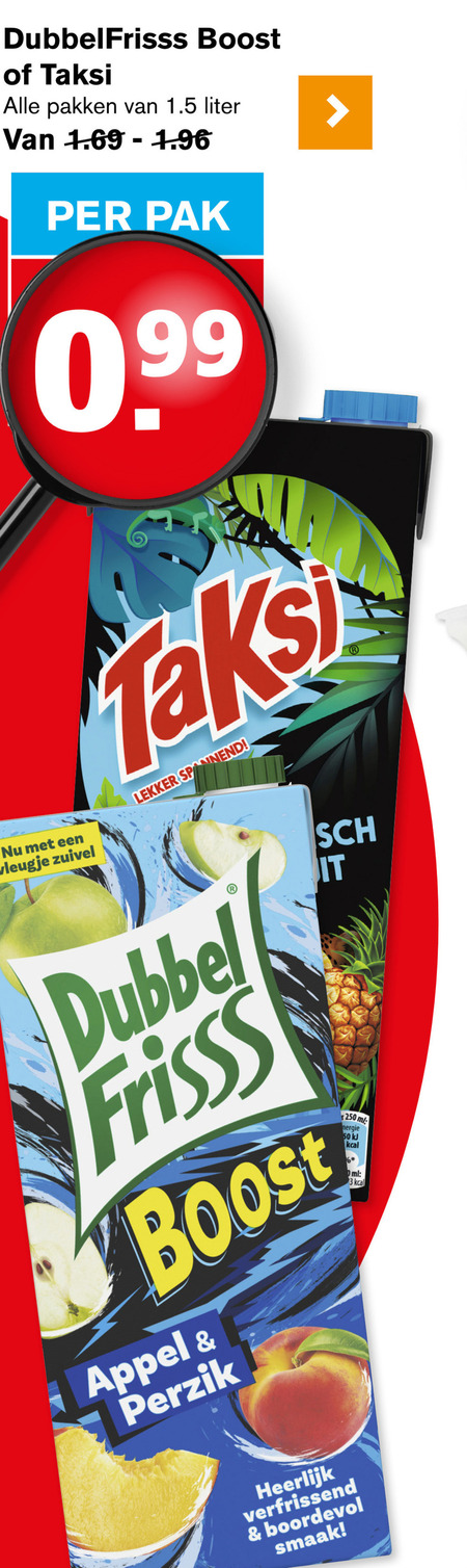Taksi   fruitdrank folder aanbieding bij  Hoogvliet - details