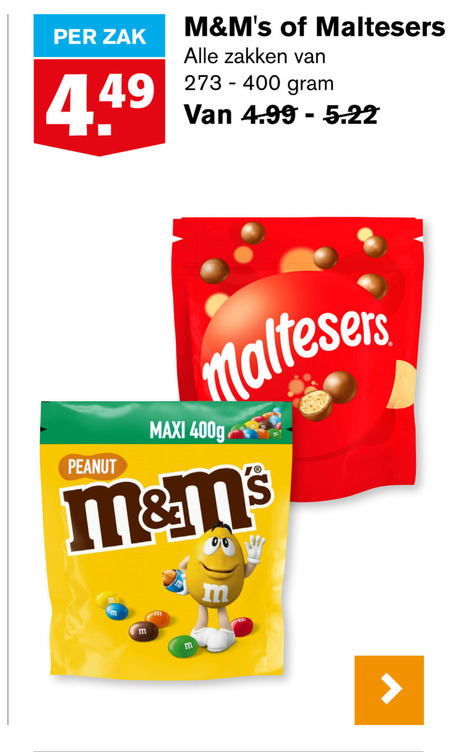 Maltesers   chocoladepindas, chocolade folder aanbieding bij  Hoogvliet - details