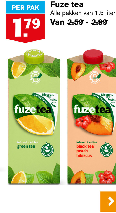 Fuze Tea   ice tea folder aanbieding bij  Hoogvliet - details