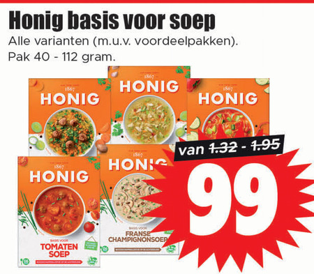 Honig   soep folder aanbieding bij  Dirk - details