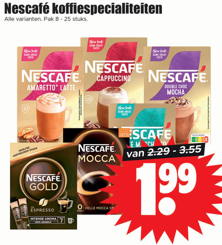 Nescafe   oploskoffie folder aanbieding bij  Dirk - details