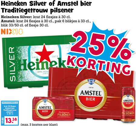 Heineken Silver   krat bier, blikje bier folder aanbieding bij  Boons Markt - details