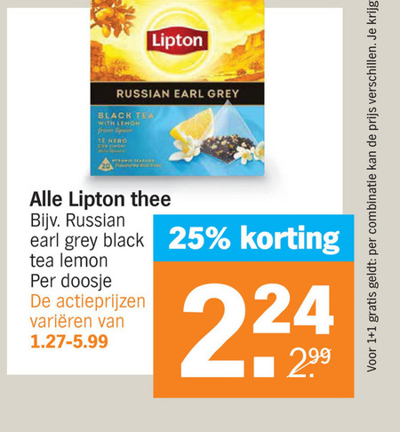 Lipton   thee folder aanbieding bij  Albert Heijn - details