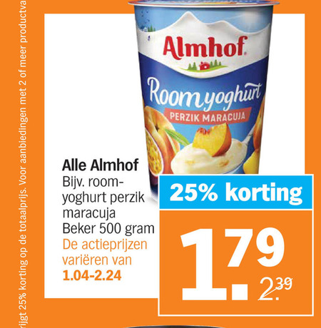 Almhof   vruchtenyoghurt folder aanbieding bij  Albert Heijn - details
