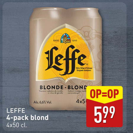 Leffe   blikje bier folder aanbieding bij  Aldi - details