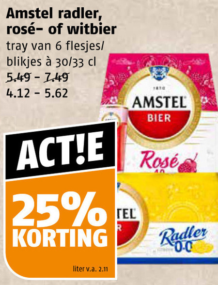 Amstel   radler bier folder aanbieding bij  Poiesz - details