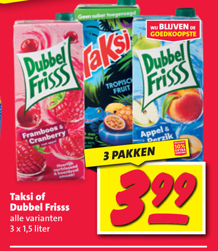 Dubbelfrisss   fruitdrank folder aanbieding bij  Nettorama - details