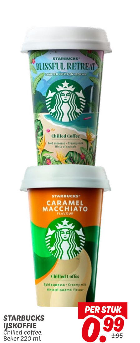 Starbucks   ijskoffie folder aanbieding bij  Dekamarkt - details